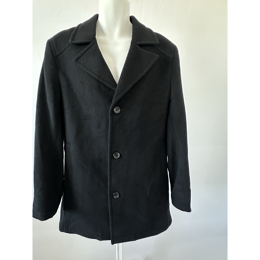 Men's 40S Wool Blend Black Car Dress Coat by Michael Kors (b13)